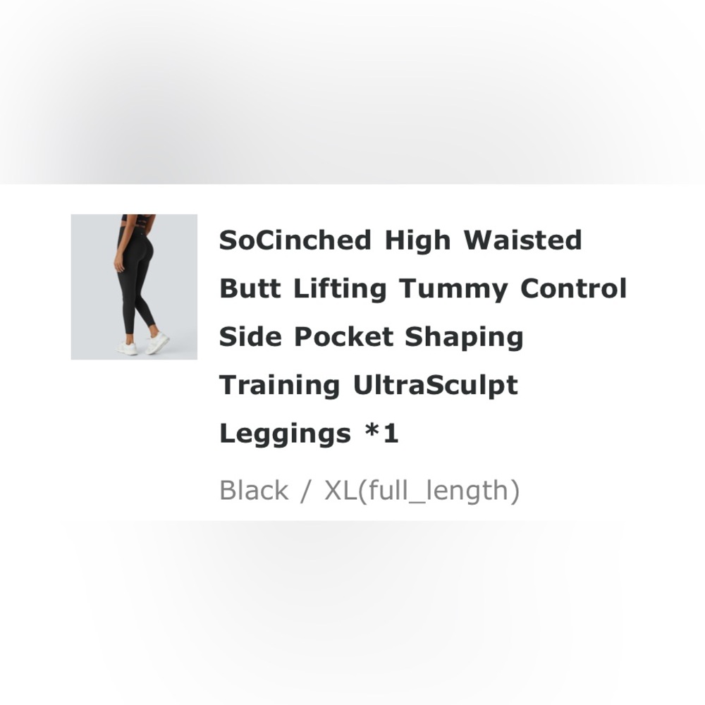 Halara SoCinched High Waisted Butt Lifting Tummy Control Side Pocket Leggings